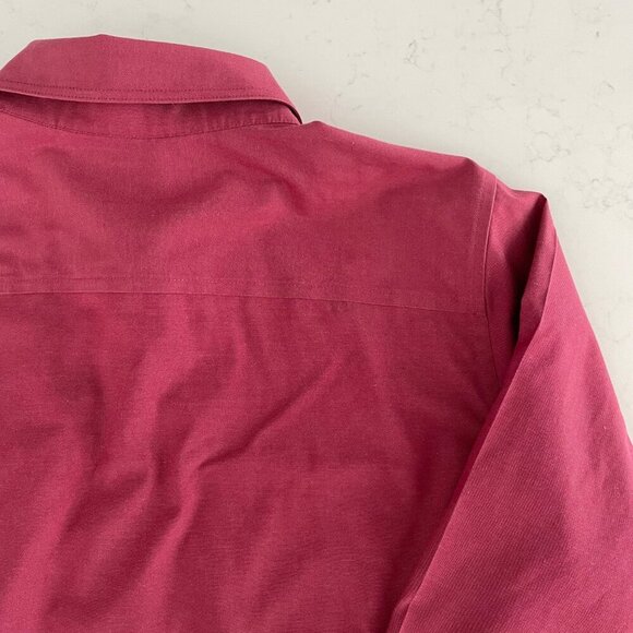 Eddie Bauer LS Stretch Button Down Cotton Shirt Light Burg Sz - no size tag - Picture 9 of 14